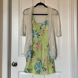 AF summer dress with white sweater